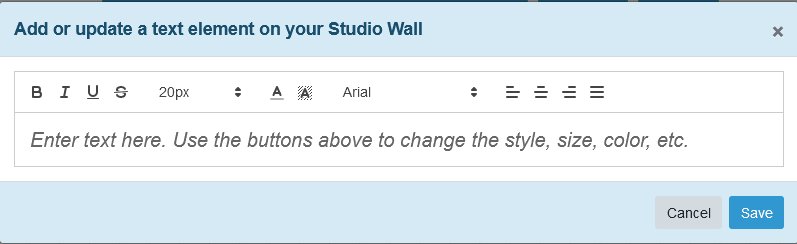 Text item edit dialog box