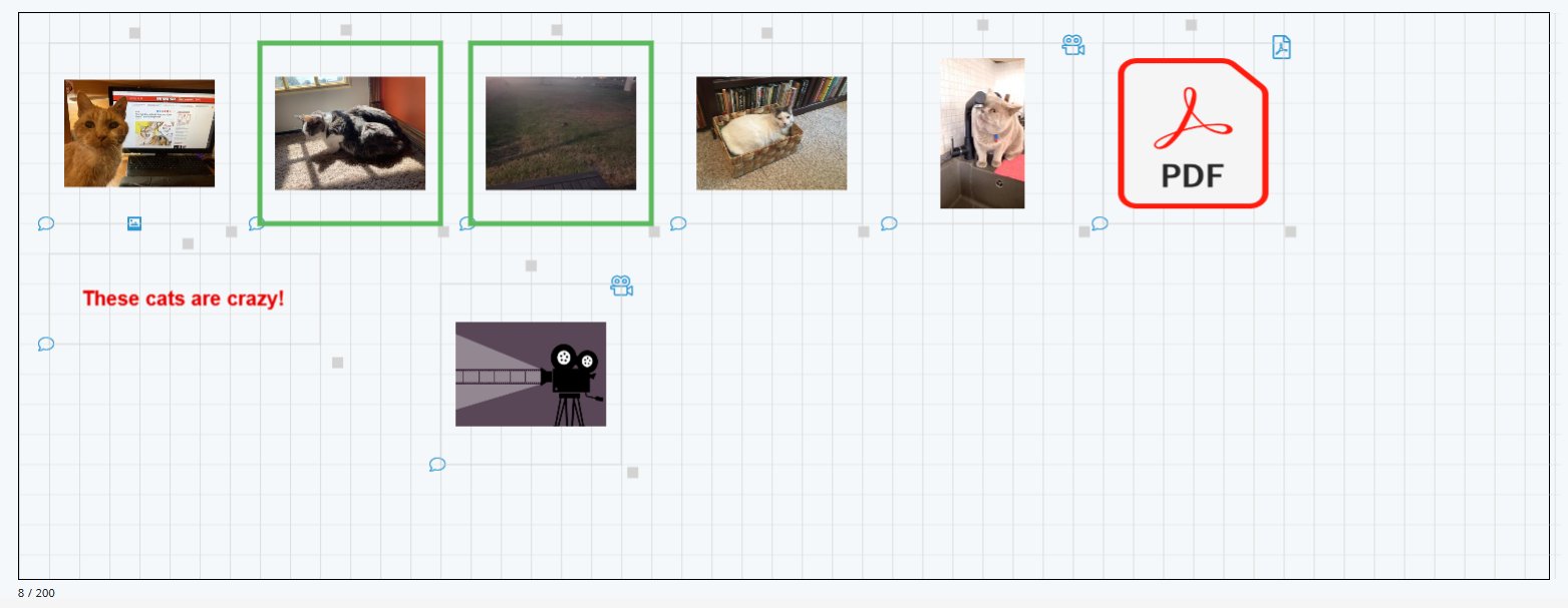 Multiple items selected with green borders