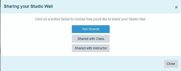 Sharing options menu