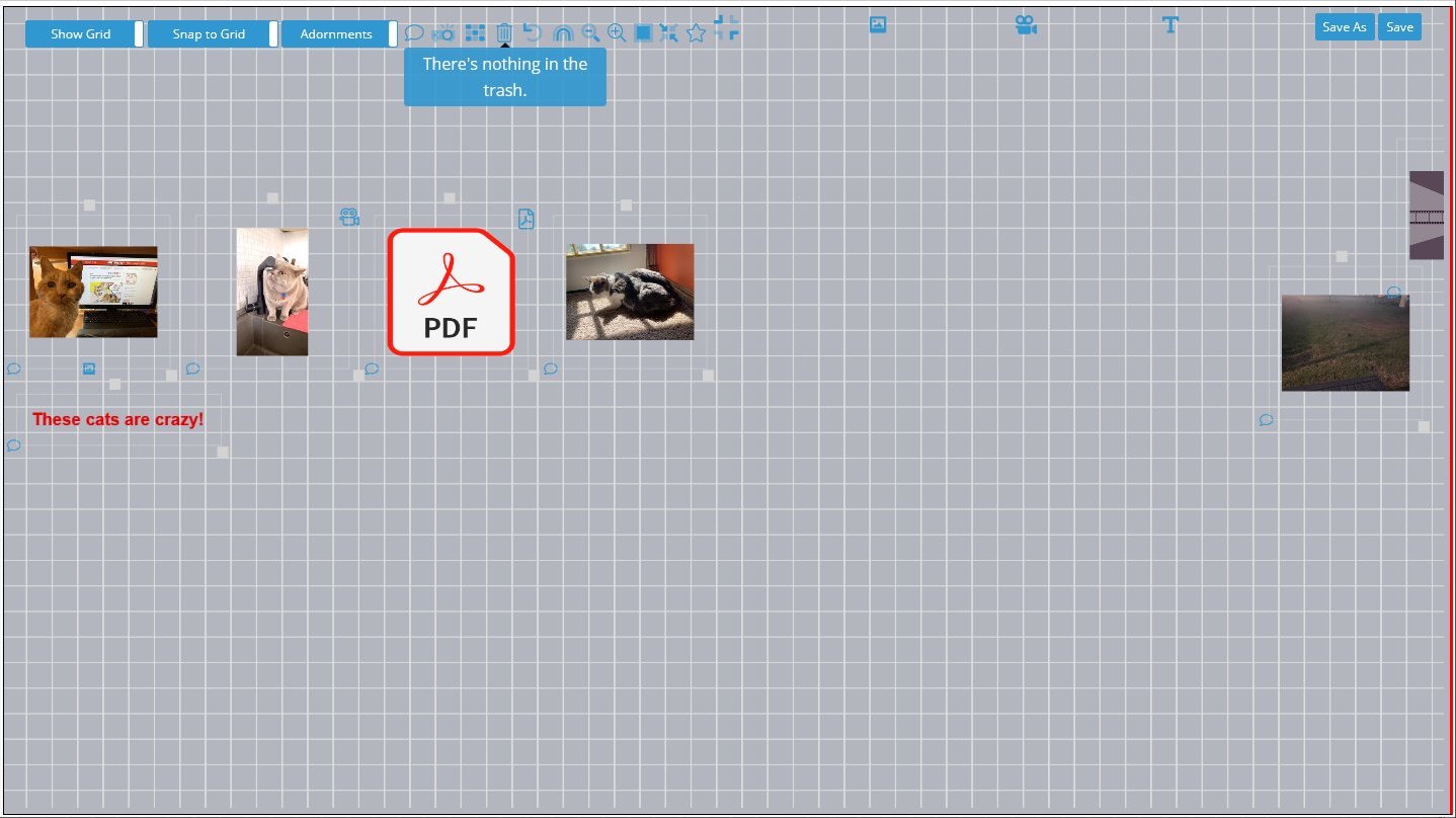 Hidden toolbar revealed on hover